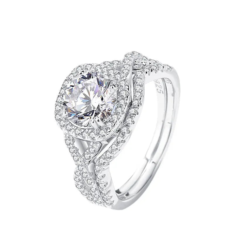 Women's Stylish Round Moissanite Ring CJDropshipping