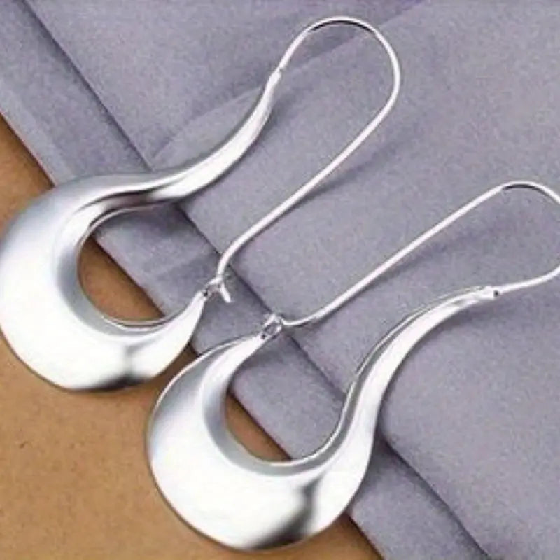 Sterling Silver Abstract Hoop Earrings, Elegant Vintage Style, Perfect for Daily Wear & Gifting LuxeStreet Boutique