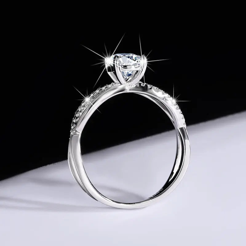 Sterling Silver Authentic Moissanite Ring LuxeStreet Boutique