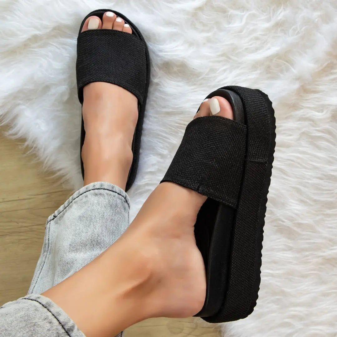 Footbed Platform Slide Sandals MODAPASSO