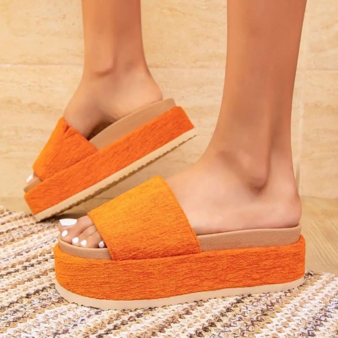 Footbed Platform Slide Sandals MODAPASSO