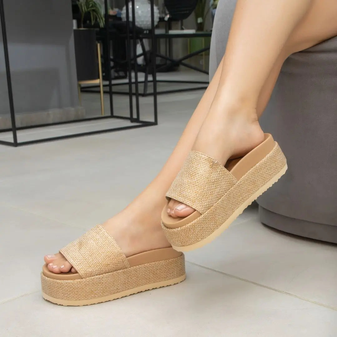 Footbed Platform Slide Sandals MODAPASSO