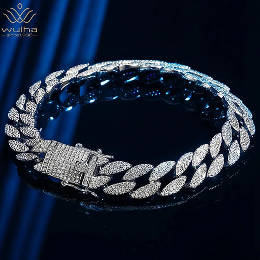 Silver Moissanite Diamond Cuban Bracelets LuxeStreet Boutique