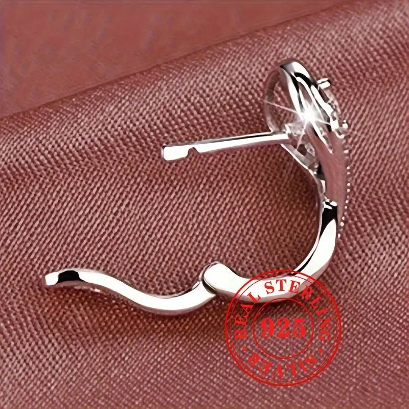 Exquisite Hoop Earrings 925 Sterling Silver Hypoallergenic Jewelry Inlaid Elegant Luxury Style For Women Wedding Banquet LuxeStreet Boutique