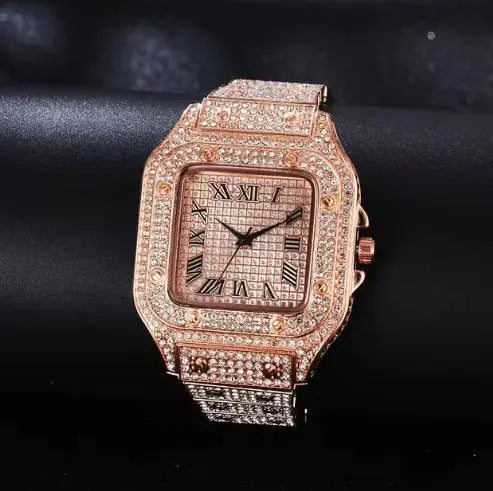 Iced Moissanite Bust Down Watch - Unisex Hip Hop Bling LuxeStreet Boutique